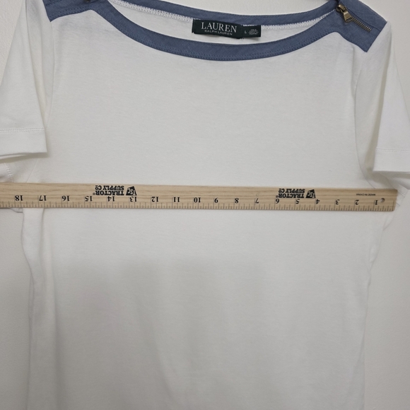 Ralph Lauren Blue and White Supper Soft Cotton Short Sleeve T-Shirt Size L - Picture 8 of 11